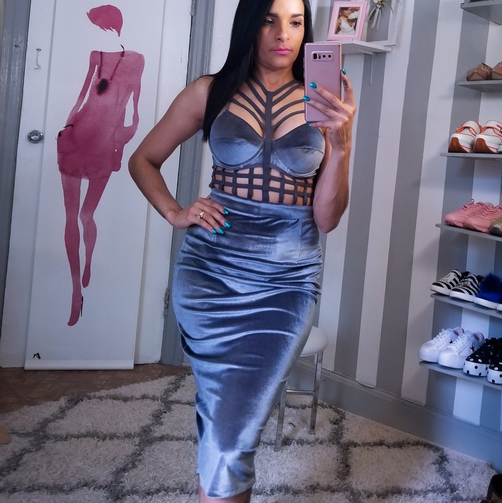 Velvet midi dress